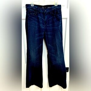 7 For All Mankind Ginger Dark Blue Flare Jeans